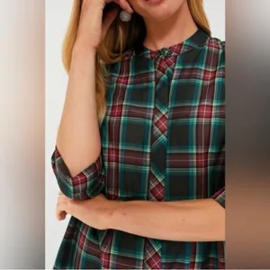 Tuckernuck Festive Plaid Tartan Royal Shirt Dress XS Holiday Mini NWT thumbnail 8
