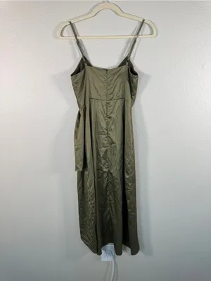 Lulus Green Ruffled Tiered Midi Dress Women S Casual Boho Girly Spaghetti Strap thumbnail 4