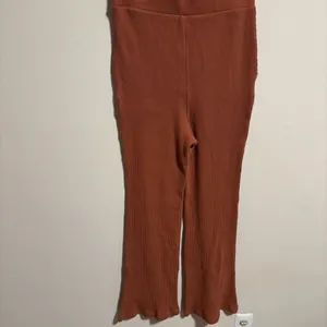Free People Picnic Sweater Ribbed Flare Lounge Pant Terra Cotta- Size Medium thumbnail 7