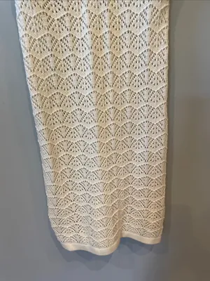 Women’s Cream Knit Lace Slip Dress - V-Neck Spaghetti Straps new size medium thumbnail 3