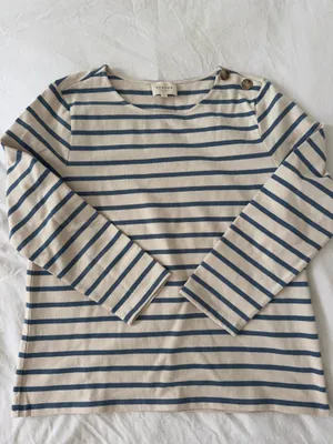Sézane Stripe Shirt Top Blue  thumbnail 3