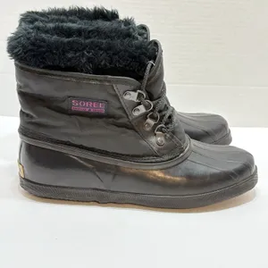 Vintage Sorel Kaufman Duck Boots Womens 10 Winter Rain Snow Ankle Lace Up thumbnail 2