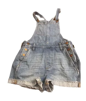 Madewell Adirondack Short Overalls in Dawkins Wash Blue Sz S thumbnail 1