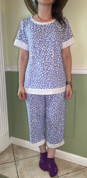 PrinStory purple and white polka dot pajama set thumbnail 1
