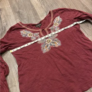 Shyanne Blouse Top Long Sleeve Peasant Boho Western Cowgirl Embroidered Rodeo XL thumbnail 5