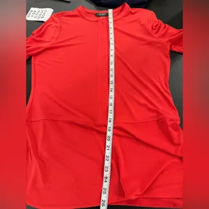 Ralph Lauren Red Long-Sleeve Shift Blouse thumbnail 5