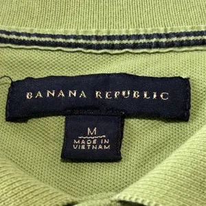 Banana Republic Men’s Green Elephant Logo Stretch Polo Shirt Size Medium thumbnail 5