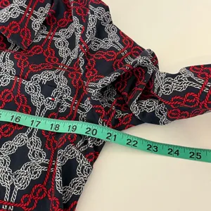Tommy Hilfiger‎ Top Sz L Abstract Patriotic Print Button Up Shirt Preppy Casual thumbnail 8