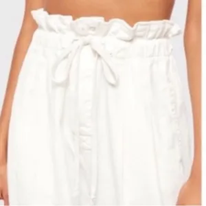 FREE PEOPLE Paperbag White Linen Trousers Pants thumbnail 3