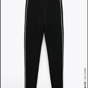 NWT ZARA Black High-Waisted Leggings with Rhinestone Side Stripe - Size XL thumbnail 3