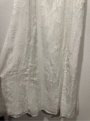 Lulus Loveliest Looks White Floral Jacquard Midi Dress L NWOT thumbnail 5