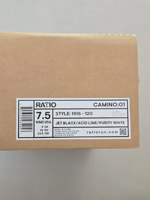 NWT! Ratio Camino:01 Black Knit Running Shoes with White Speckled Size 7 5 (WM) thumbnail 9