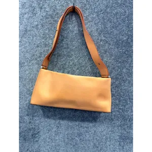 Lamarthe Women Shoulder Bag Small Tan Leather Made in Italy Minimalist Baguette thumbnail 7