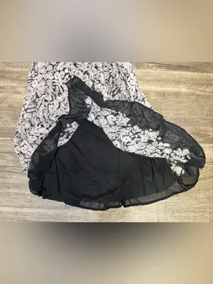 by Anthropologie Small Floral Smocked Puff Sleeve Midi Dress Boho Black thumbnail 7