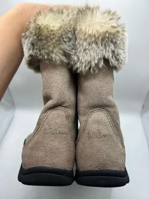 L.L.Bean Winter Snow Boots Suede Faux Fur Trim Cozy Outdoor Hiking Women’s 7.5 M thumbnail 6