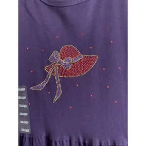 Vtg Cactus Bay By‎ Lynee Dress Women's XL Purple Red Hat Society Maxi USA NEW thumbnail 4