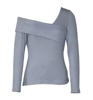 Unbranded Light Blue Long Sleeve Wrap Blouse Size XL thumbnail 1