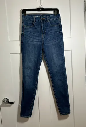 American Eagle Size 8 long curvy hi rise jegging skinny jeans thumbnail 1