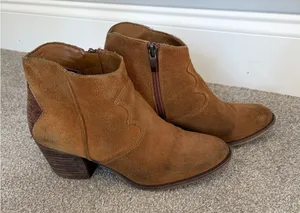 Marc Fisher Brown Suede Ankle Boots - western thumbnail 1