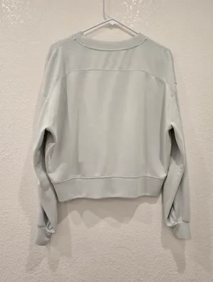 Lululemon Softstreme Perfectly Oversized Cropped Crew Sheer Blue 6 thumbnail 2