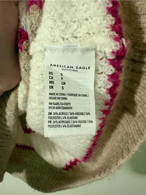 American Eagle Waffle Knit Striped Sweater | Size: Small thumbnail 4