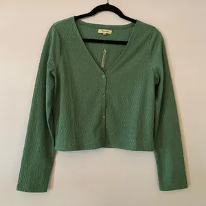 NWT Madewell Green Textured Cropped Lightweight Sweater Women's size Medium thumbnail 2