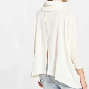 Free People Beach Top World Traveler Cowl Neck Open Back Thermal Pullover - L thumbnail 7