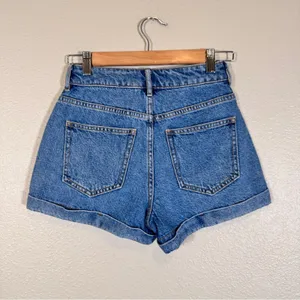 Pacsun Blue High Rise Mom Jean Shorts Womens 24 Denim Casual Beachy Summer Vaca thumbnail 8