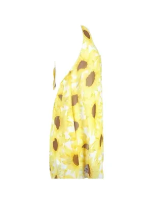 Show Me Your Mumu Yellow White Sunflower Halter Mini Dress Size Medium thumbnail 6