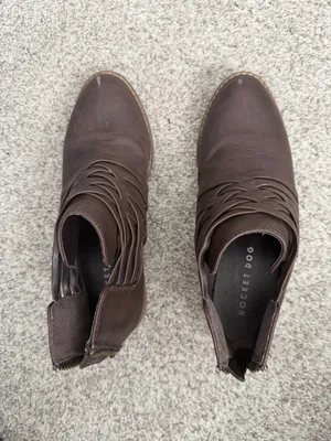 Rocket Dog Brown Criss-Cross Strappy Ankle Booties Size 7 thumbnail 7