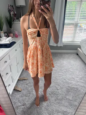 SHEIN orange mini dress thumbnail 3