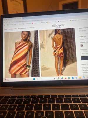 Odyssey Mini Dress - Peach Stripe Runaway the Label thumbnail 3