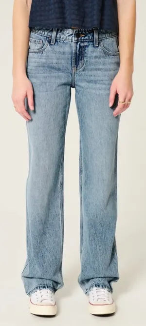 Hollister Low-Rise medium wash loose jeans thumbnail 2