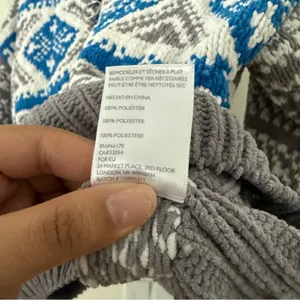 Urban Outfitters Blue and Gray Textured Scout Shrunken Zip-Up Sweater Size S thumbnail 9