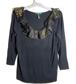 Vintage Lauren Ralph Lauren Black Top thumbnail 1
