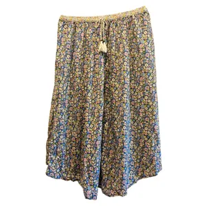American Eagle Multicolor Floral Boho A-Line Midi Skirt Elastic Drawstring XL thumbnail 3