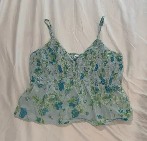 Floral Smocked Free People Tank Top thumbnail 1
