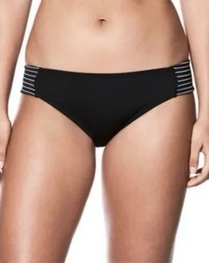 NEW Nike Bikini Bottom Swimsuit Size XLARGE Black Blue Side Stripe Sport Swimwea thumbnail 1