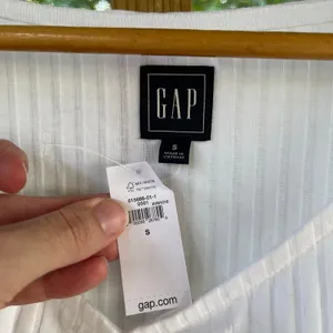 Gap Women's Long Sleeve Cinched Top Fresh White Size S. NEW! thumbnail 3