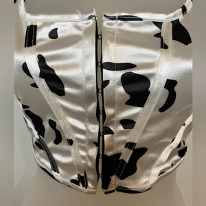 Women’s Cow Print Corset Style Crop Tank Size Small thumbnail 4