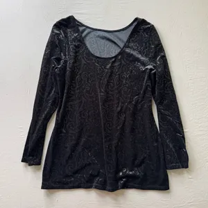 Vintage Y2K Cache velvet Paisley long sleeve Scoop Back Top thumbnail 2