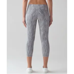 Lululemon Wunder Under High Rise Crop 21" Leggings‎ Womens Sz 4 Silver Jacquard thumbnail 2