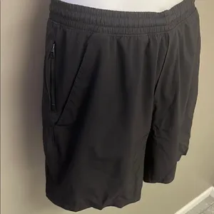 Lululemon Women’s Pull-On Elastic Black Athletic Shorts Drawstring Pockets-Med thumbnail 2