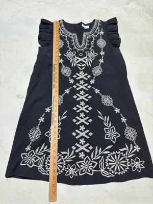 THML Embroidered Floral Shift Dress SMALL boho thumbnail 3