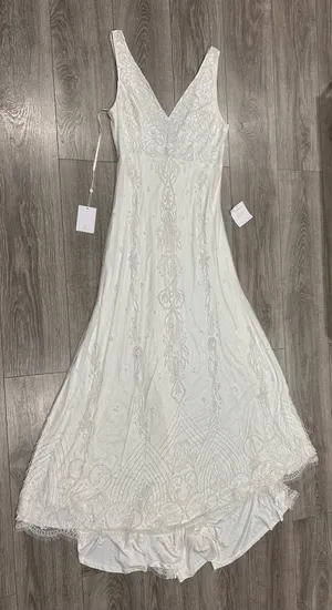 New Lulus Passionate White Beaded Sequin Mermaid Maxi Dress Size XL MSRP $318 thumbnail 6