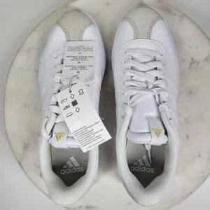 Adidas VL Court 3.0 Skate Sneakers Size 7 White Gold Leather Casual Everyday NEW thumbnail 9
