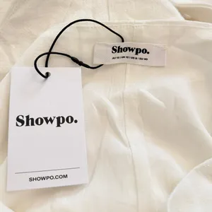 Showpo. Linen Look Halter Neck Ricki Mini Dress in White size 8 NWT thumbnail 2