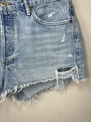 Agolde Parker Vintage Cut-Off Jean Shorts Swapmeet Light Wash Distressed Size 30 thumbnail 5