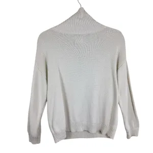 Cambridge Dry Goods Cream Half Zip Cotton Blend Mock Neck Cozy Preppy Sweater‎ S thumbnail 2