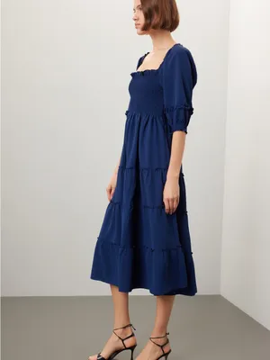 Hill‎ House Nesli Nap Dress Navy Size S thumbnail 3